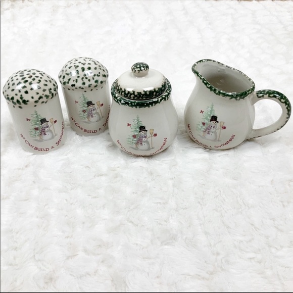 Vintage Dining Vintage We Can Build A Snowman Set Sugar Creamer